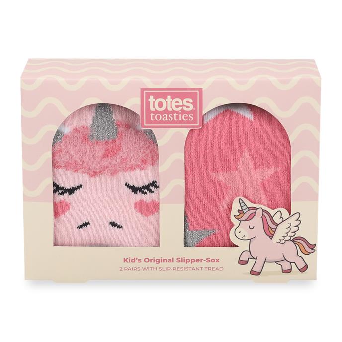 totes toasties® Childrens Original Slipper-Sox (Twin Pack) Unicorn / Star Extra Image 4